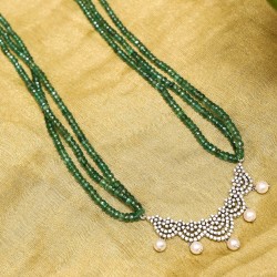  Green Aventurine Diamond Necklace