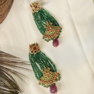 Emerald Jhallar Earrings