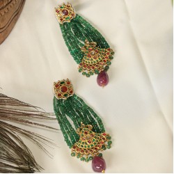 Emerald Jhallar Earrings