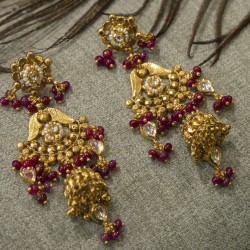 Gold Earrings with Drops