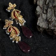 Gold and Ruby Earrings