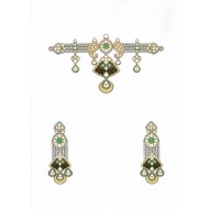 Pearl and Green Meenakari Kairi Set