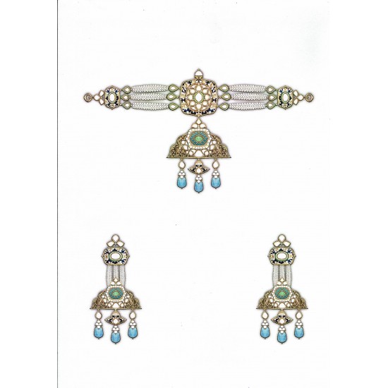 Pearl Guthani Mughal Carving Set