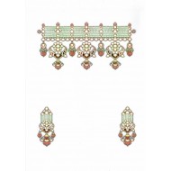 Emerald Choker-Jadtar and Kharbuja Hanging Set 