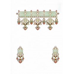 Emerald Choker-Jadtar and Kharbuja Hanging Set 