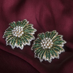 Flower Emerald Earrings