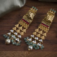 Gold Chitrelu Jaisalmeri Earrings