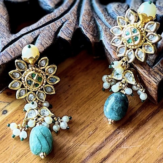 Emerald Jadau Earrings