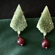 Carved Aventurine Earrings