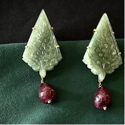 Carved Aventurine Earrings