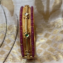 Gold and Ruby Bangle