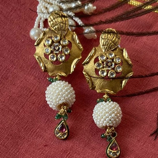 Gold and Guthani Earrings