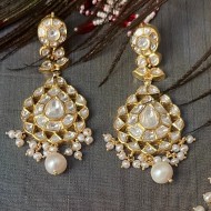 Gold and Polki Earrings