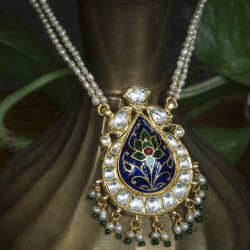 Pan-Blue Meena and Jadtar Pendant 