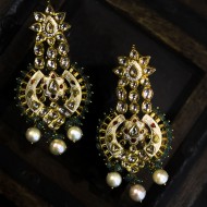 Green Polki Earrings